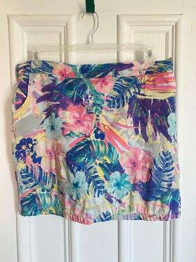 Vintage Tropical Floral Skort in Pastel Multicolor